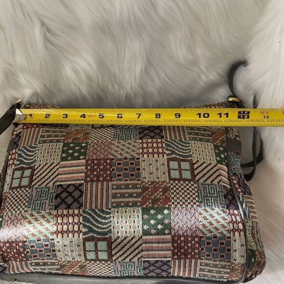 SAS multi color fabric tapestry with gray leather trim adjustable should… - Picture 7 of 14